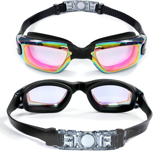 EWPJDK Swim Goggles - Anti-Fog, Leak-Proof Design | 2 Pack for Adults, Men & Women