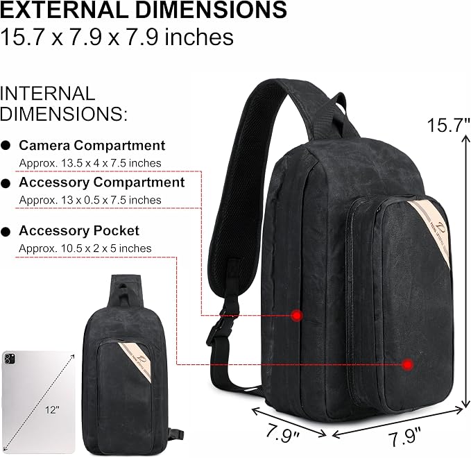 Padwa Lifestyle Black Crossbody Camera Bag
