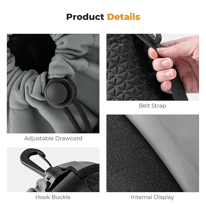 K&F CONCEPT 4 Pack Camera Lens Pouch Set, Drawstring Lens Protective Bag