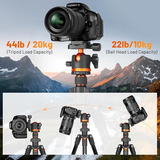 JOILCAN 66" Camera Tripod, Travel Tripod