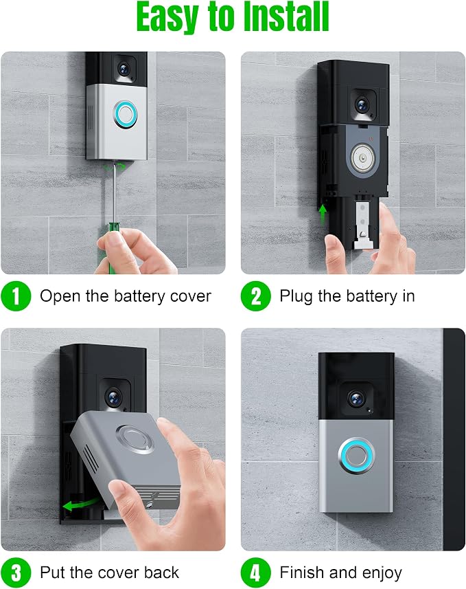 Replacement Battery for Ring Camera, Spotlight and Stick Up Cam, LED Display