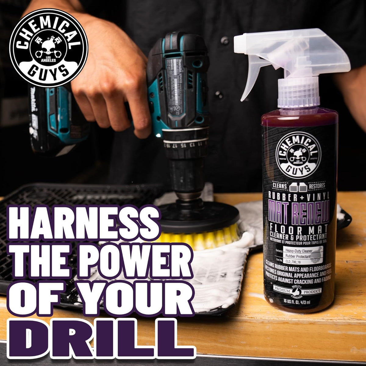 Chemical Guys Rubber and Vinyl Floor Mat Cleaner and Protectant, 32 oz | For cars, trucks, SUVs, and RVs, dry-touch cleaner protectant for rubber and vinyl mats, dissolves and releases dirt and oil