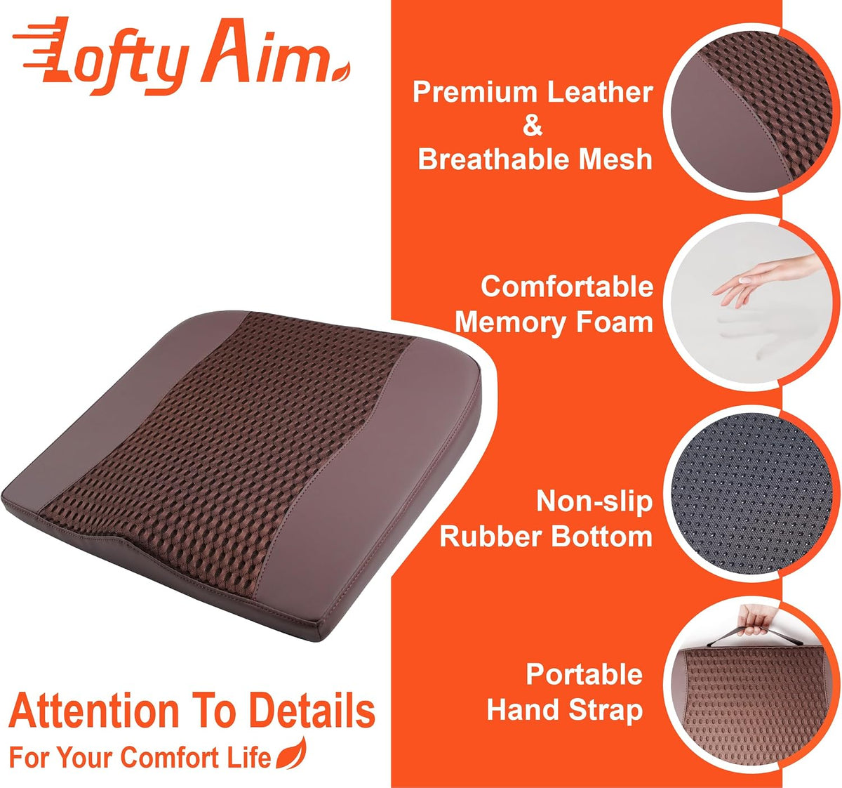 Lofty Aim Car Seat Cushion, Memory Foam Car Seat Cushions for Long Driving