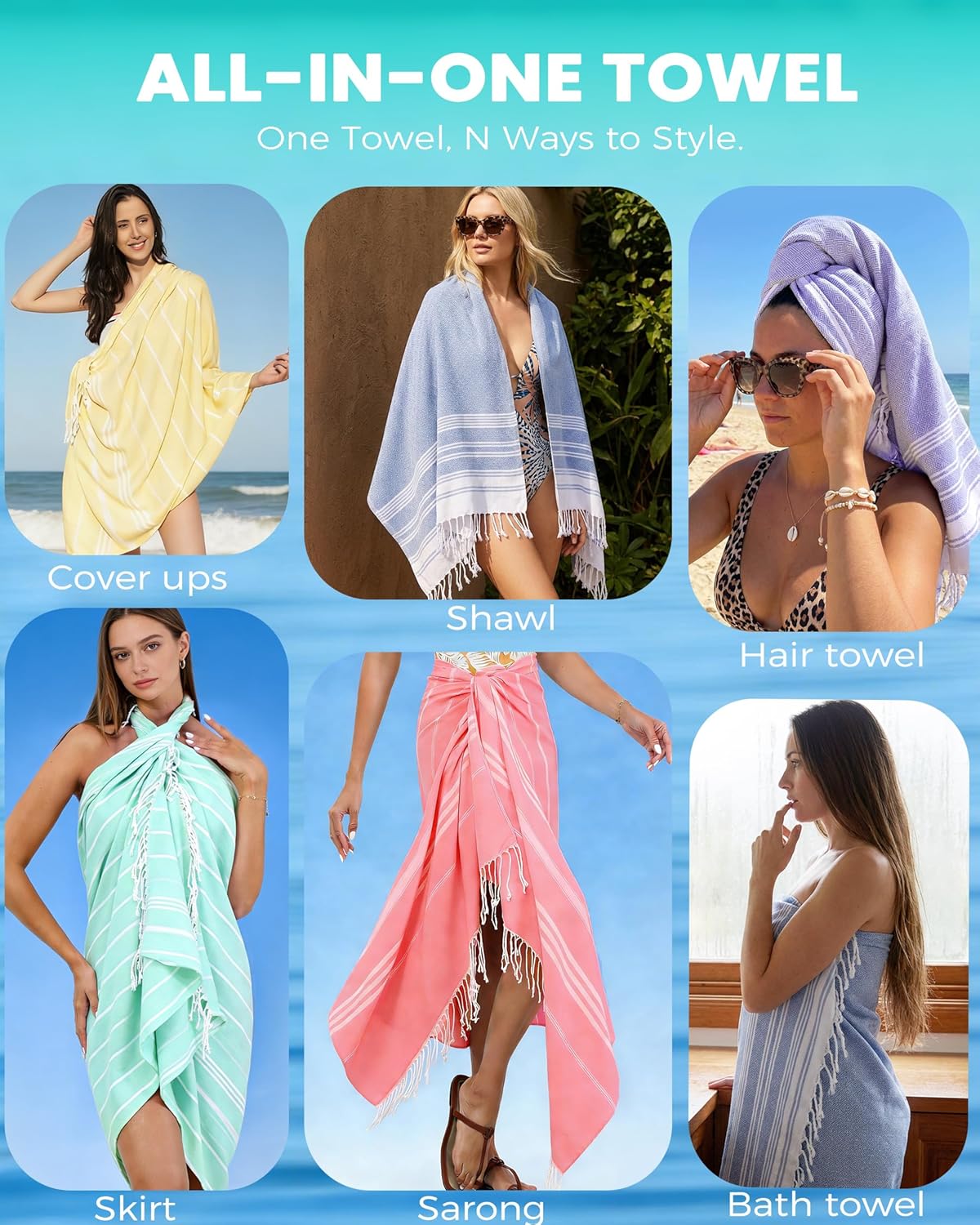 Turkish Beach Towel - Quick Dry & Sand Free | Perfect Gift for Dad, Husband & Grandpa