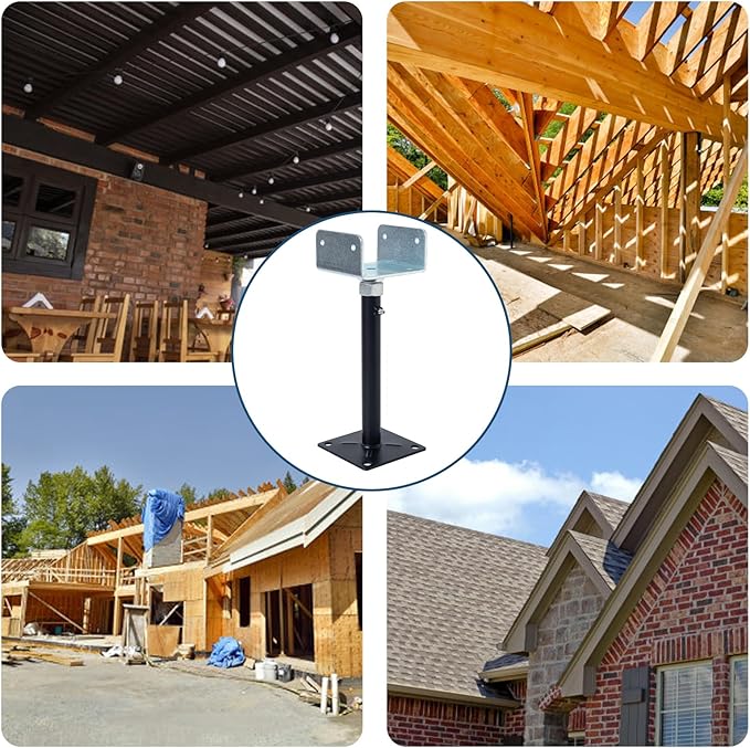 4 Pack U-Shaped Floor Jack for 4x2, 4x4, 4x6 Joists - Adjustable Steel Telepost with U-Head, Mini Screw Jack, Post Jack.9-13 Inch Adjustment Range.