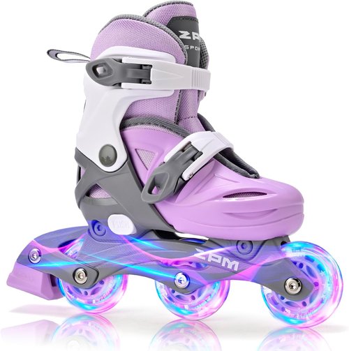 2PM SPORTS Inline Skates - Adjustable Light-Up Roller Skates for Kids Ages 4-12 | Perfect for Beginners