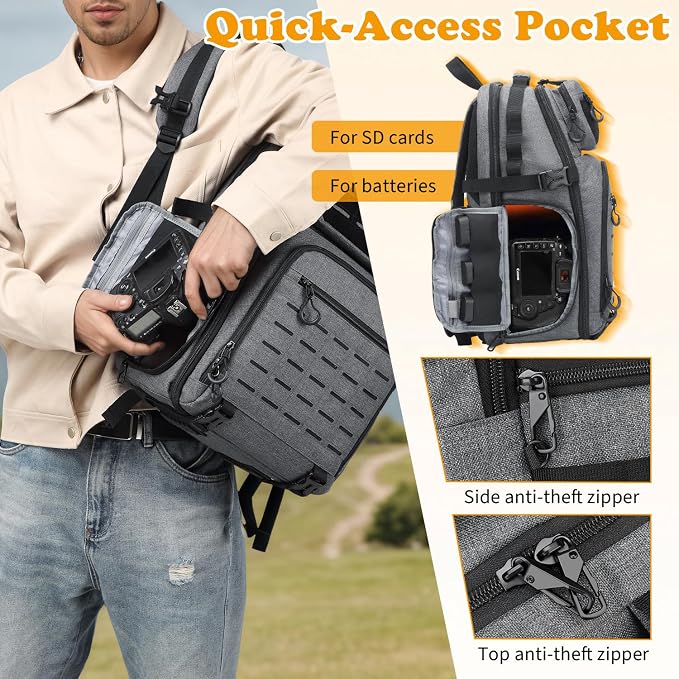 HAMBOLY Professional Camera Bag Backpack, Large Waterproof Photography Bag Case