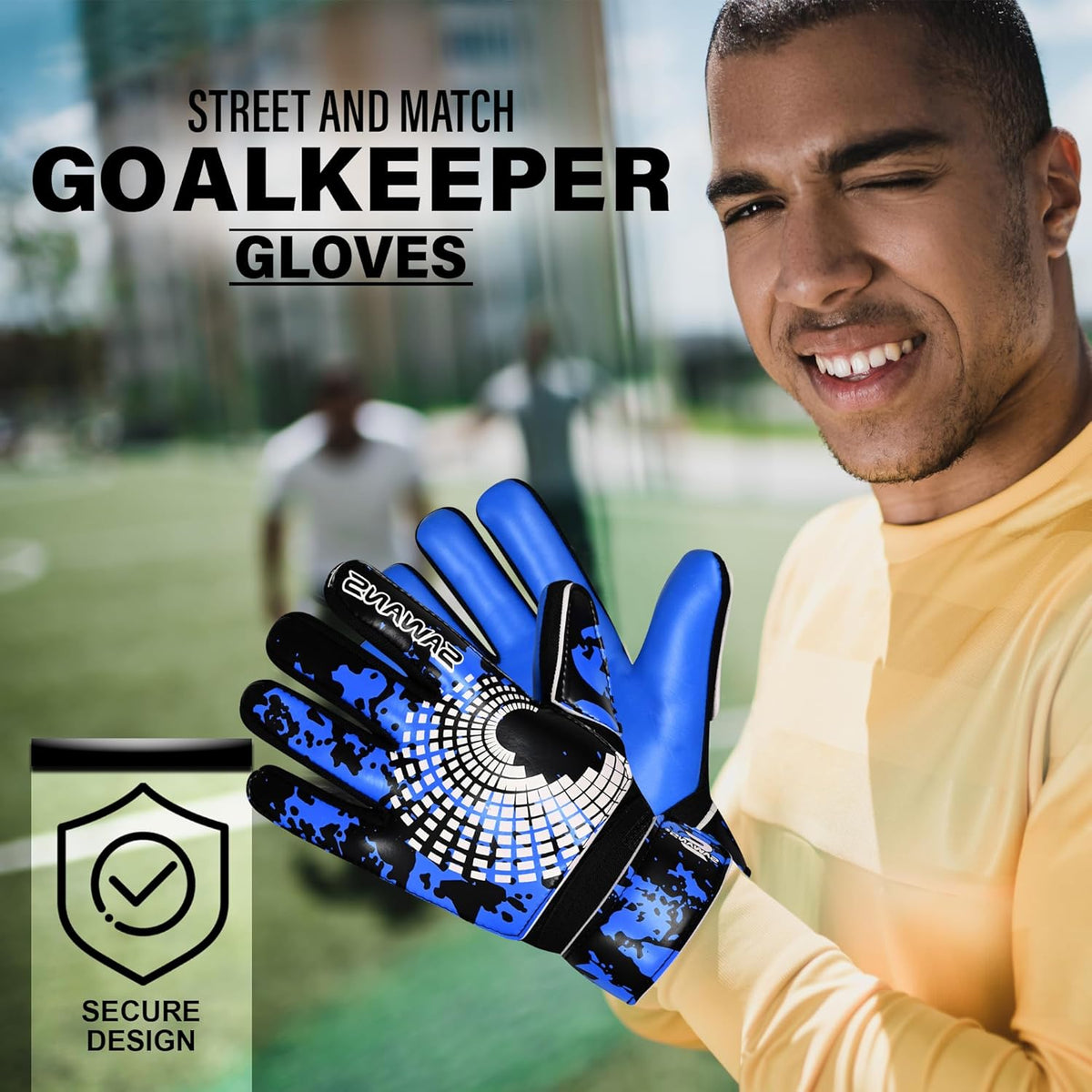 SAWANS Football Goalkeeper Gloves - Strong Grip & Wrist Support for Kids, Youth, and Adults