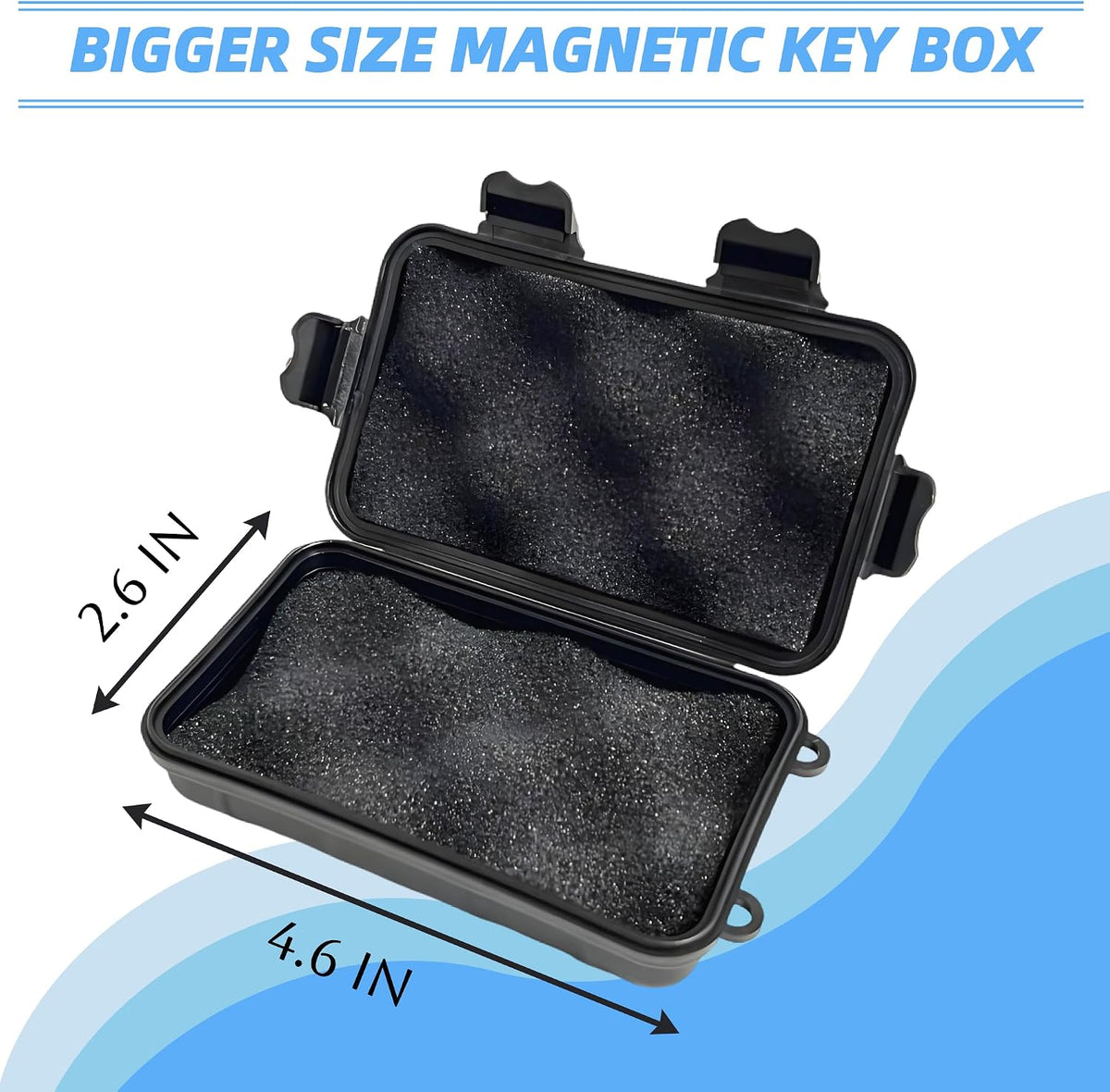 2 Pcs Magnetic Key Holders Under Car, Hide Key Magnetic Box for Storage Key Indoors, Outdoors, Waterproof Hider Key on The Bottom of Car