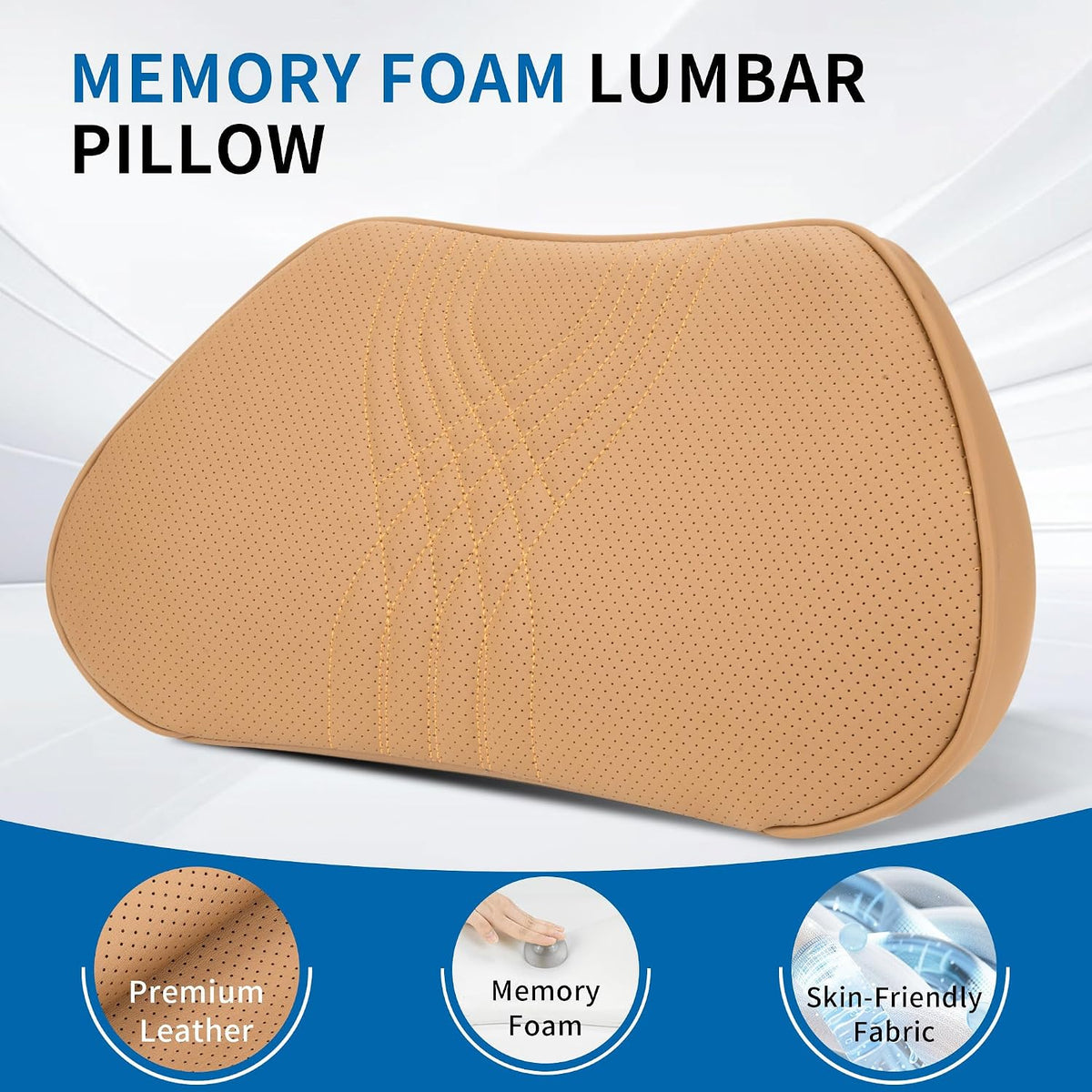 Lumbar Support Pillow for Car Seat, Office, Palomino Brown, 1PC