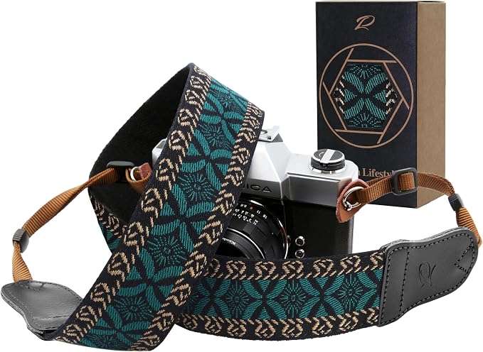 Padwa Lifestyle Mystic Green Embroidered Camera Strap