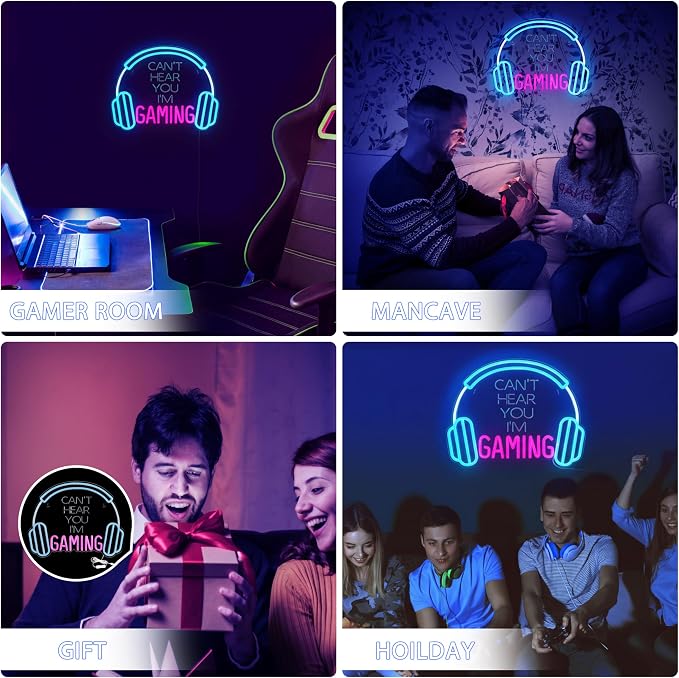 Kavaas Gamer Neon Sign, Neon Headphone Signs