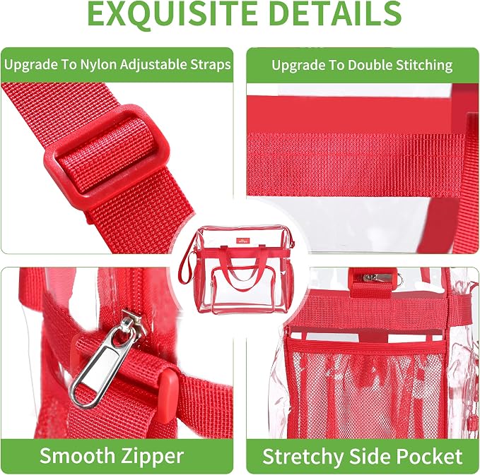 MAY TREE Clear Bag for Stadium Events 12×6×12 Clear Tote Lunch Bag