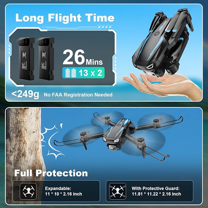 Drone with 1080P Camera, Foldable Remote Control Quadcopter