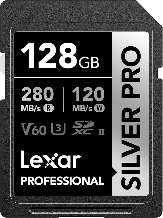 Lexar 128GB Professional SILVER PRO SD Card, Full HD,