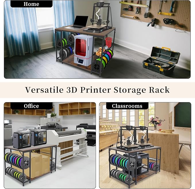 Upgraded 3D Printer Stand, Large 3D Printer Filament Storage Rack