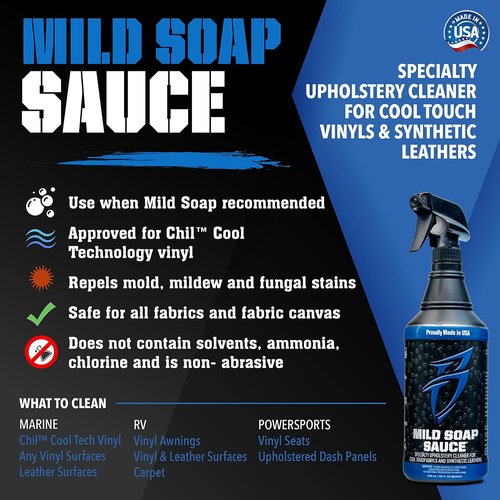 Boat Bling Hot Sauce | Premium Hard Water Spot Remover & Upholstery Cleaner - 32 oz Bottles (2-Pack)