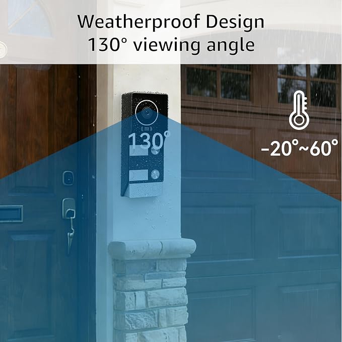 House Video Intercom System for 2 Families, 1080P Wired Video Doorbell