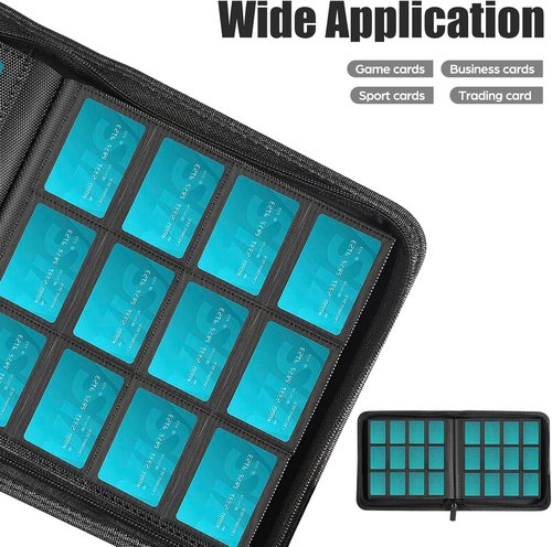 Card Binder - 12 Pocket Zippered Trading Card Holder Book | Premium PU Cover for TCG & Sports Cards