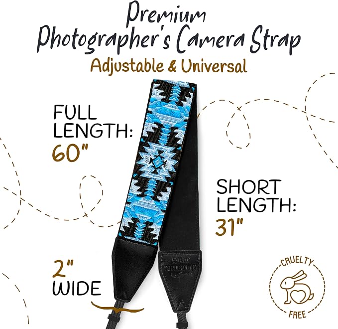 Art Tribute Camera Strap For Photographers Padded Universal Fit Neck Shoulder &