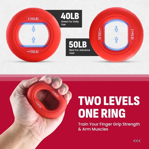 Grip Strength Trainer Kit - 4 Pack Hand Gripper with Adjustable Resistance for Muscle Building & Recovery