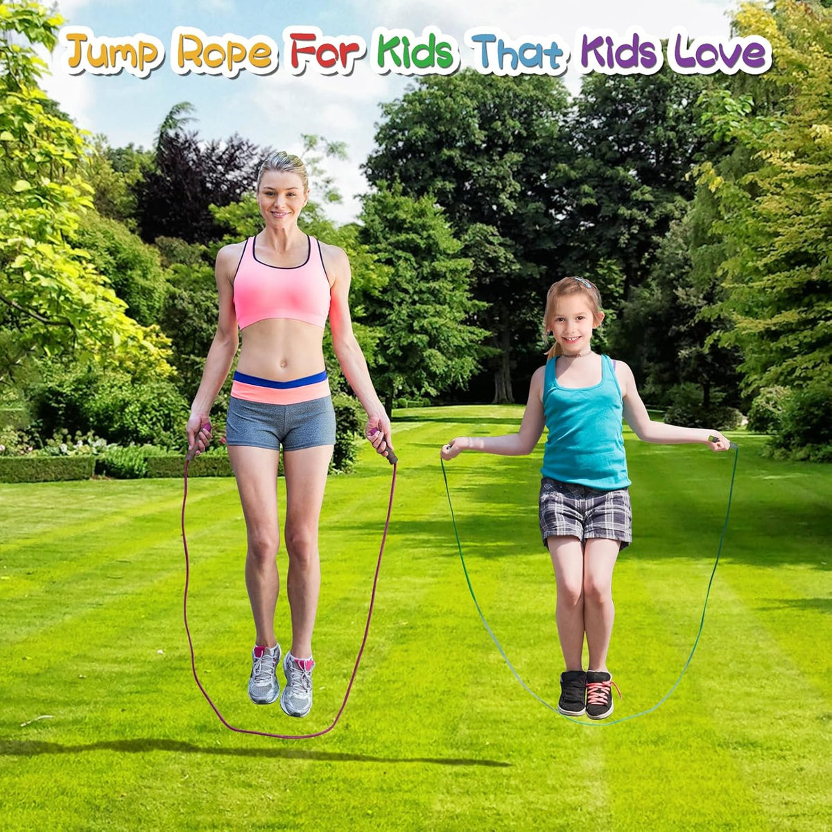 Skiennix Adjustable Jump Rope for Kids | Soft Foam Handles for Comfortable Skipping - Perfect for Outdoor Fitness