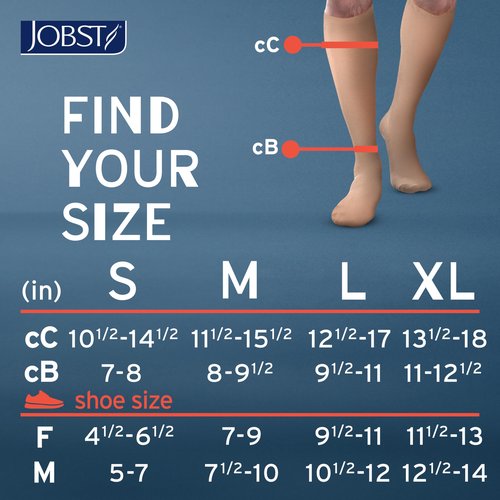 JOBST Activa Sheer 15-20 mmHg Compression Socks Knee High, Closed Toe, Silky Beige, Medium