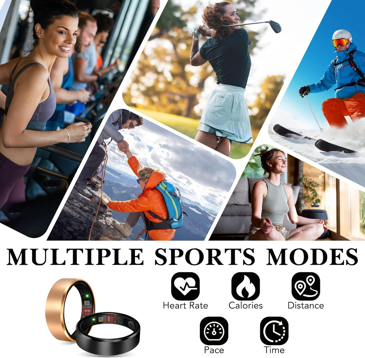 Smart Health Ring 2.0 - Slim Fitness Tracker for Heart & Blood Monitoring | Waterproof Silver 11