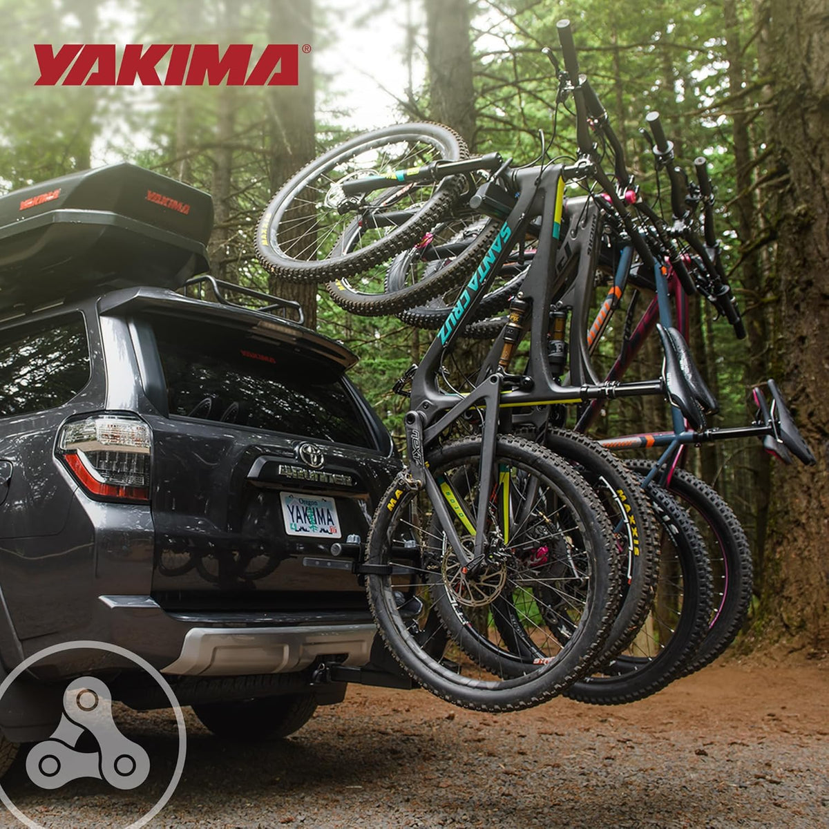 Yakima 4-Bike Vertical Hanging Hitch Mount Carrier - Durable Tilt-Away Steel Bike Rack | Hangover 4