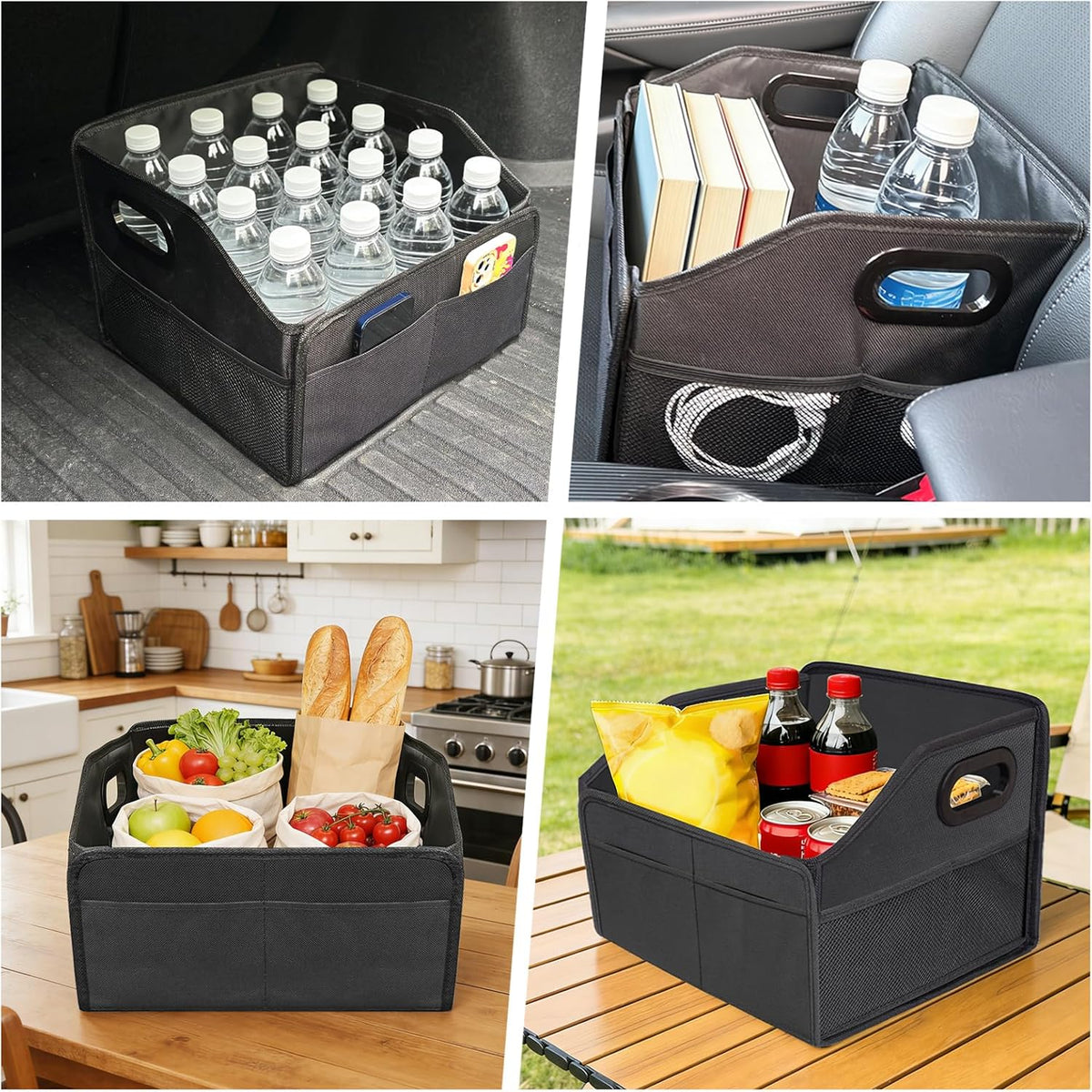 Car Seat Storage Organizer, Passenger Seat Backseat Storage Caddy, Black