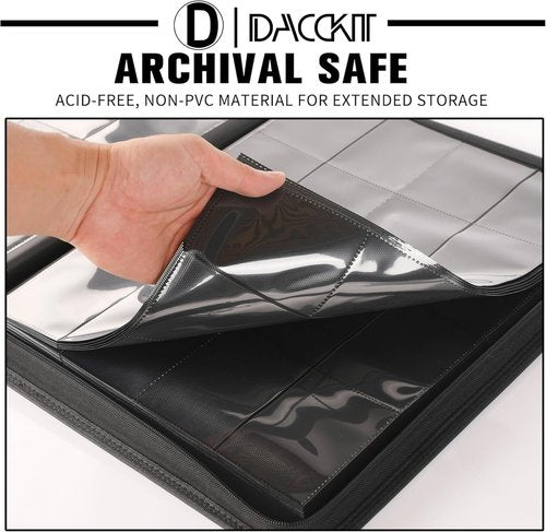 D DACCKIT Card Binder - 16 Pocket Ringless Album for 1024 Trading & Sports Cards | Classic Orange