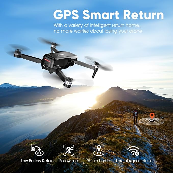 GPS Drone with EIS 2K Camera for Adults, 7.22 inch Screen on Remote Controller