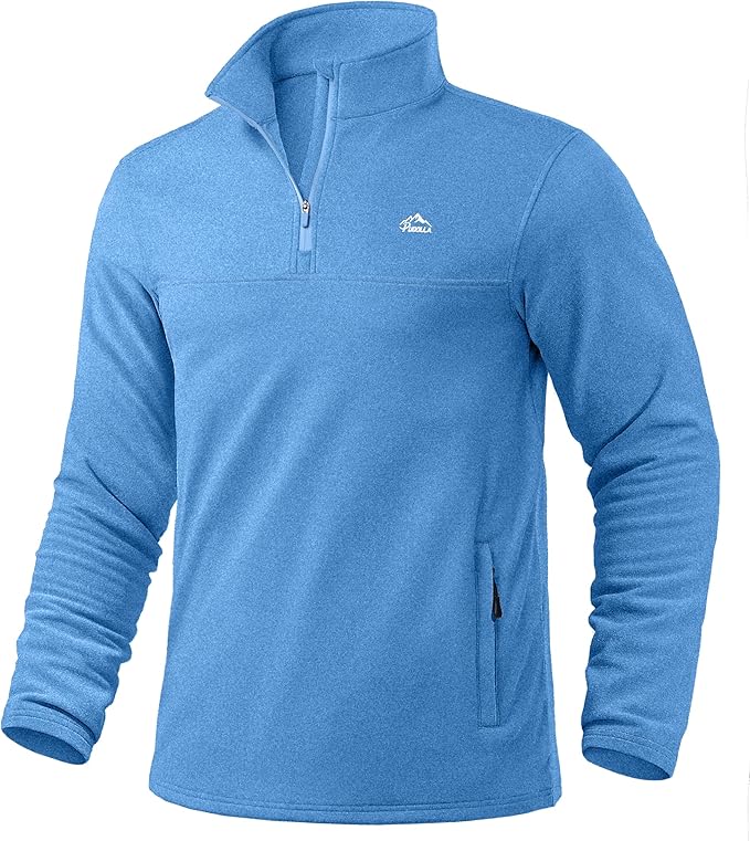 Pudolla Men's Quarter Zip Pullover with 2 Pockets Fleece Warm Soft Golf Sweatshirts for Athletic Workout Running