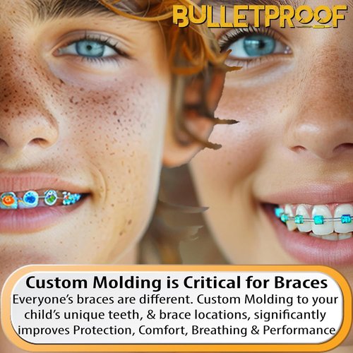 Bulletproof Braces Mouthguard - Thinnest & Strongest Sports Mouth Guard for Braces | Adult, Youth & Kids