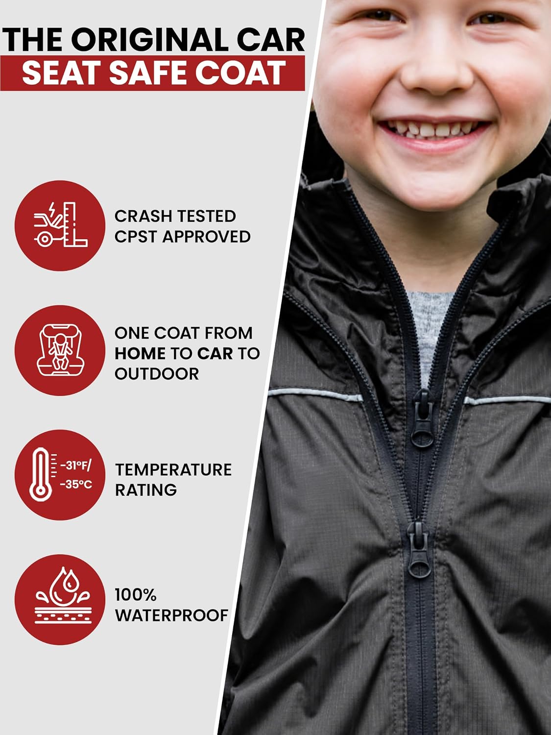 ONE KID Car Seat Coat | The Road Coat Arctic, Years 2-10