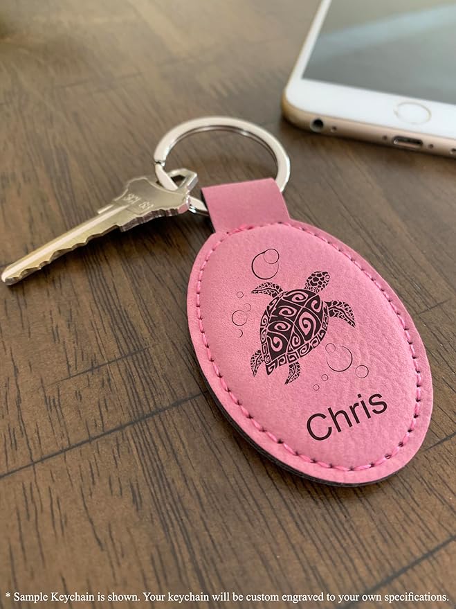 LaserGram Oval Keychain, Sunflowers, Personalized Engraving Included