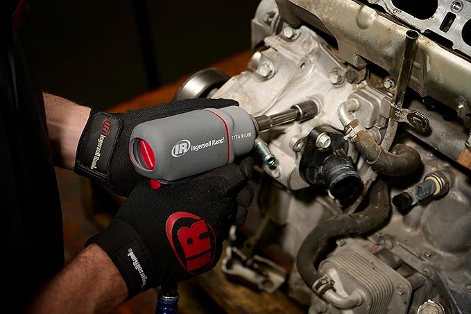 Ingersoll Rand 2115QTiMAX 3/8” Drive Air Impact Wrench, Quiet Tool, Lightweight 2.5 lb Design, Powerful Reverse Torque Output Up to 300 ft lbs, 7 Vane Motor, Max Control, Gray
