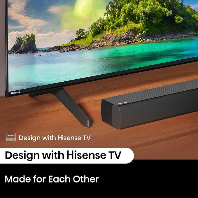 Hisense HS5100 5.1ch Soundbar with Wireless Subwoofer, Dolby Audio, DTS Virtual:X, Rear Surround Speakers, Center Speaker, HDMI ARC, Bluetooth 5.3, Remote Control