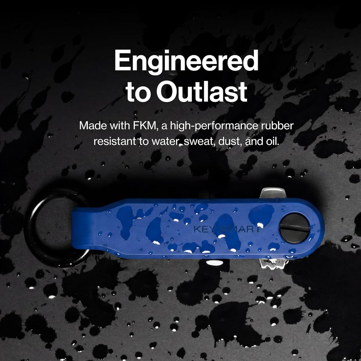 KeySmart Loop - Keychain Key Holder, FKM Silicone, Compact Key Organizer for Key Chain, Clutter-Free Compact EDC Key Chains