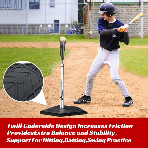 JASCOPRO Baseball & Softball Batting Tee - Height Adjustable 24 to 46 Inches, Portable Design