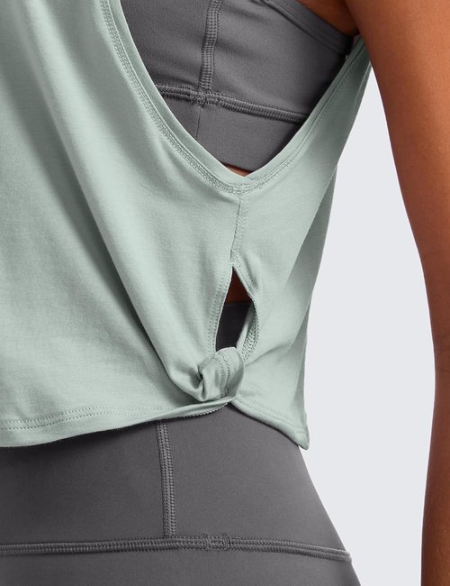 CRZ YOGA Pima Cotton Tank Tops for Women - Loose Fit Sleeveless Athletic Crop Shirts | Perfect for Yoga & Gym