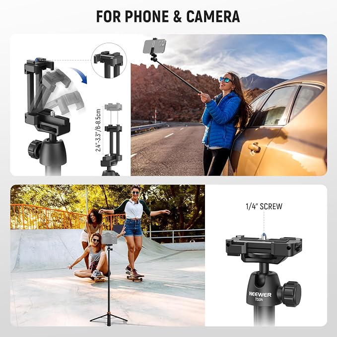 NEEWER Basics 59" Selfie Stick Tripod Compatible