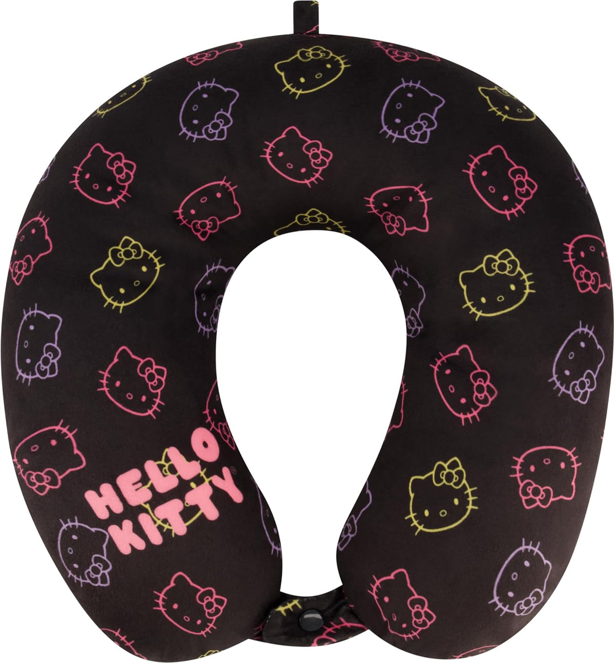 Hello Kitty Neck Pillow, Memory Foam Travel Accessories for Airplane, Car, and Office, Comfortable and Breathable, Black