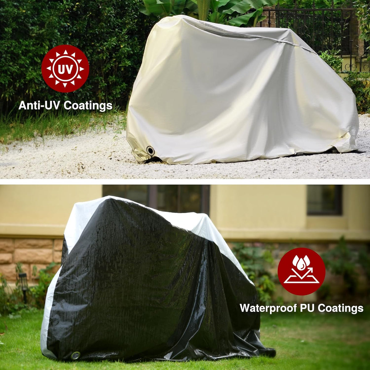 Puroma Bike Cover - Waterproof Outdoor Storage for 1-3 Bikes | UV & Dust Protection with Lock Hole