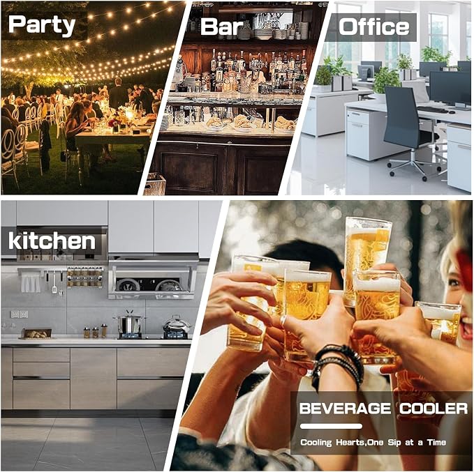 70 Can 1.7 Cu.Ft Compact Beverage Refrigerator With Glass Door | Stainless Steel Drink Cooler with Reversible Glass Door for Soda Wine Beer, Small Fridge for Home Office Bar (40℉-61℉)