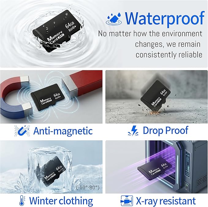 5-Pack 64GB Micro SD Card for Dashcam & Security Cam U3 V30 A1 | High Endurance