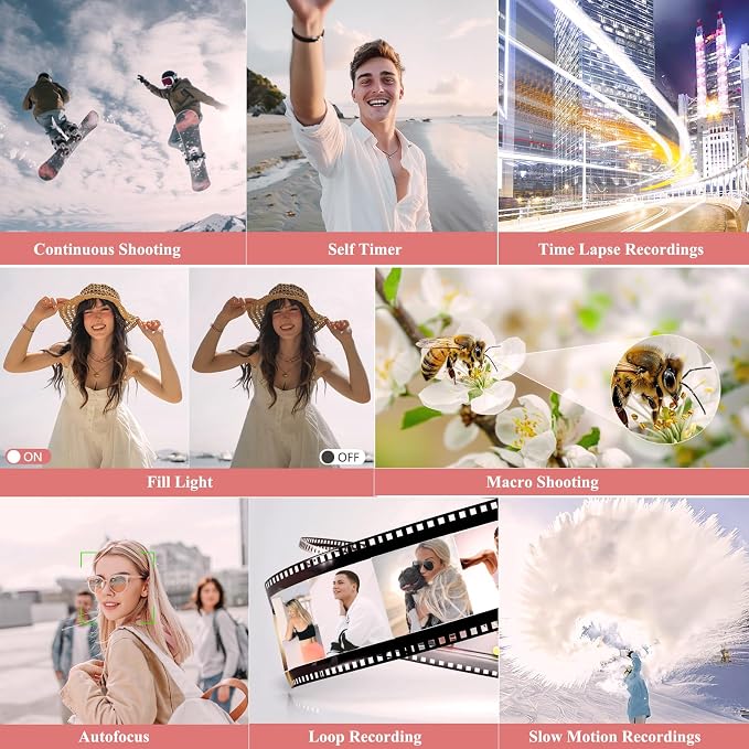 4K Digital Camera for Photography, 64MP Vlogging Camera for YouTube, WiFi Vlog