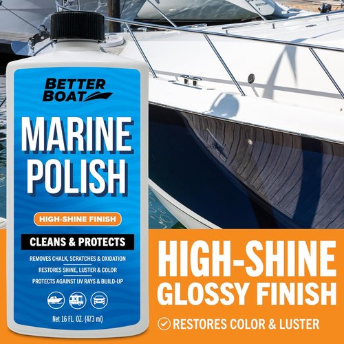 Better Boat Marine Polish - High-Gloss Gel Coat Restorer with UV Protection for Fiberglass & Metal