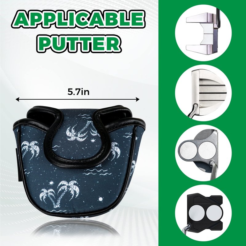 VIXYN Mallet Putter Cover - Cool Mallet Putter Headcover - Magnetic Fleeced Lined Head Covers to Protect Your Golf Clubs (Flamin (Palm Springs)