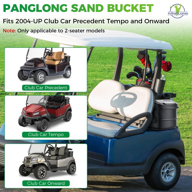 Panglong Large Capacity Sand Bucket with Bracket, Fits for 2004-UP Club Car Precedent/Club Car Tempo and Onward 2-Seater Golf Cart